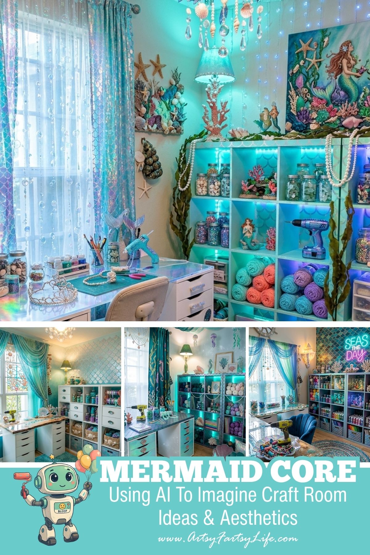 Mermaid Core  - Using AI To Imaging Craft Room Ideas & Aesthetics