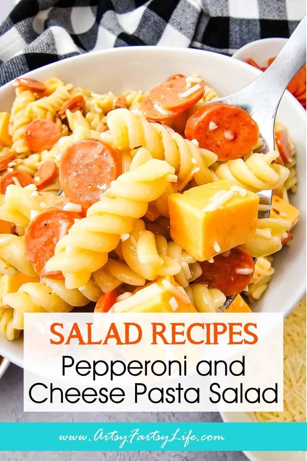 Pepperoni and Cheese Pasta Salad (Pizza in a Bowl!)