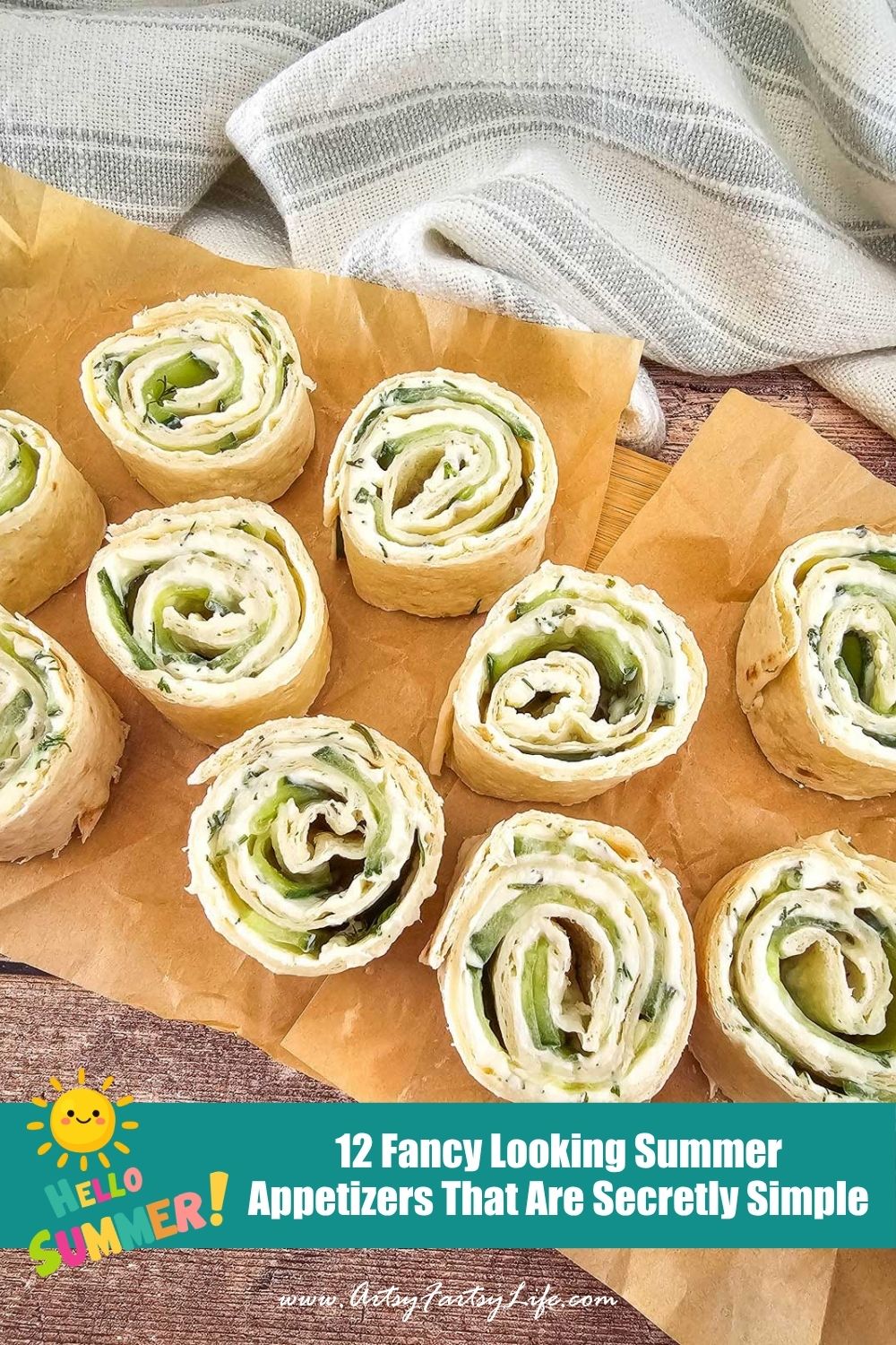 Cucumber and Dill Pinwheel Appetizers - 12 Fancy Summer Appetizers That Are Secretly So Simple