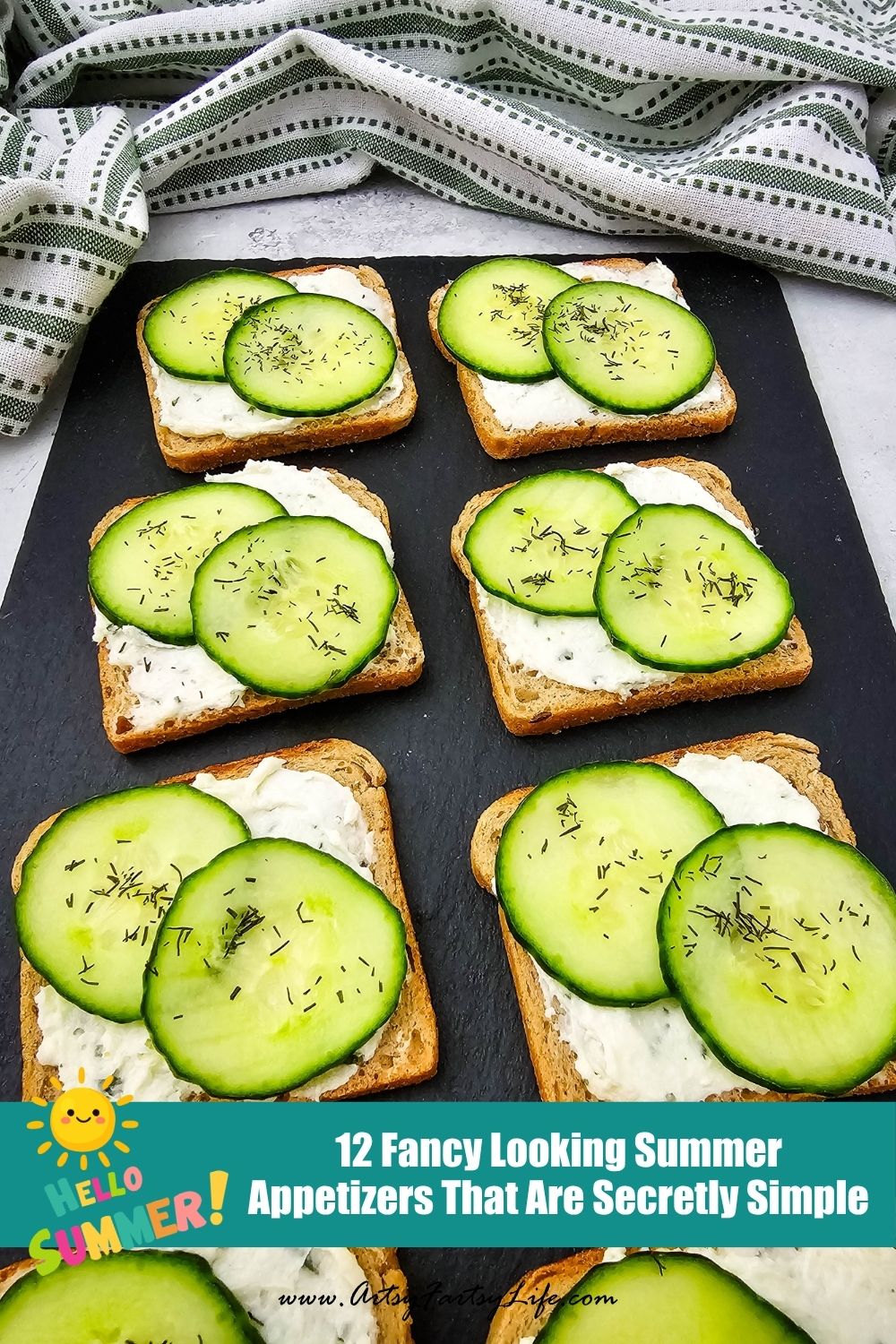 Cream Cheese Cucumber Sandwiches - 12 Fancy Summer Appetizers That Are Secretly So Simple