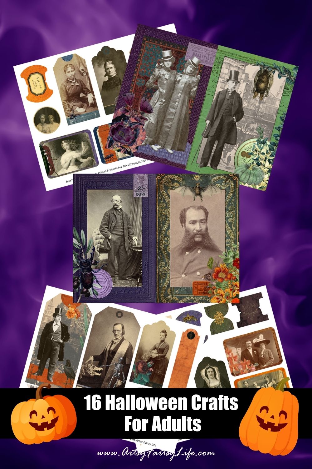 Creepy Ancestors Halloween Junk Journal Kit - Halloween Adult Crafts DIY