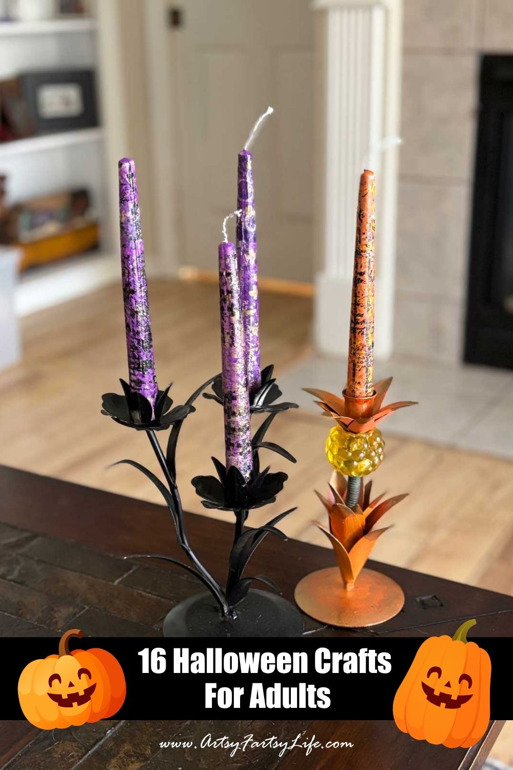 DIY Faux Taper Candles for Halloween & Fall - Halloween Adult Crafts DIY