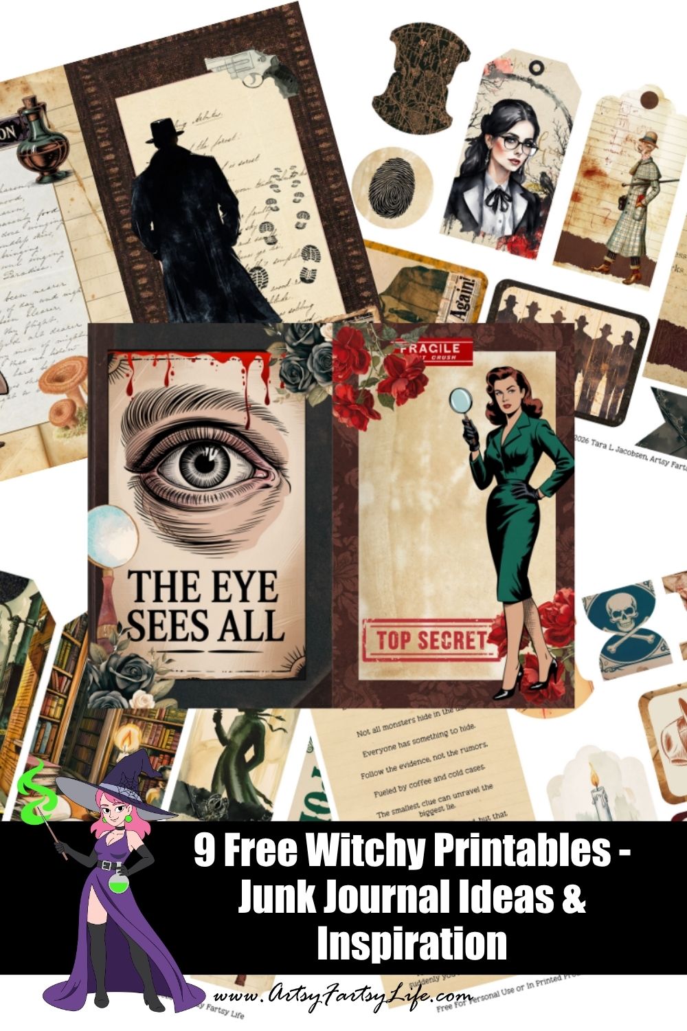 Free Vintage True Crime Junk Journal Pages