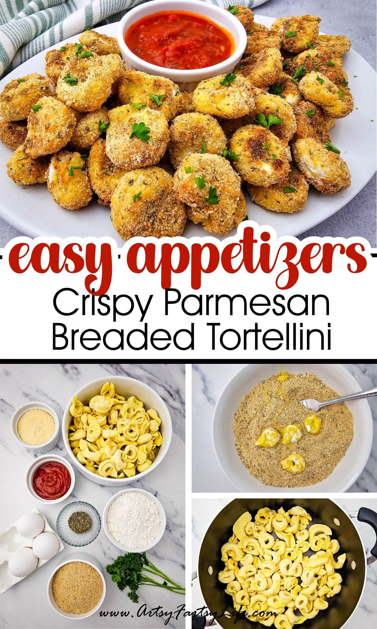 Crispy Parmesan Breaded Tortellini Bites - Easy Party Appetizer!