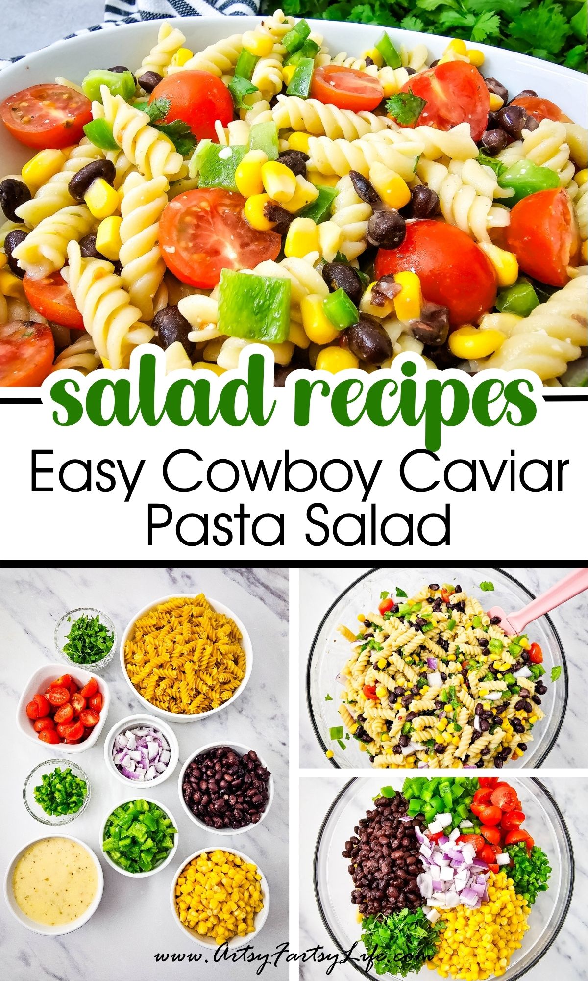Easy Cowboy Caviar Pasta Salad with Zesty Italian Dressing
