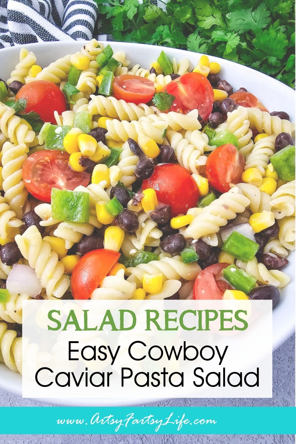 Easy Cowboy Caviar Pasta Salad with Zesty Italian Dressing