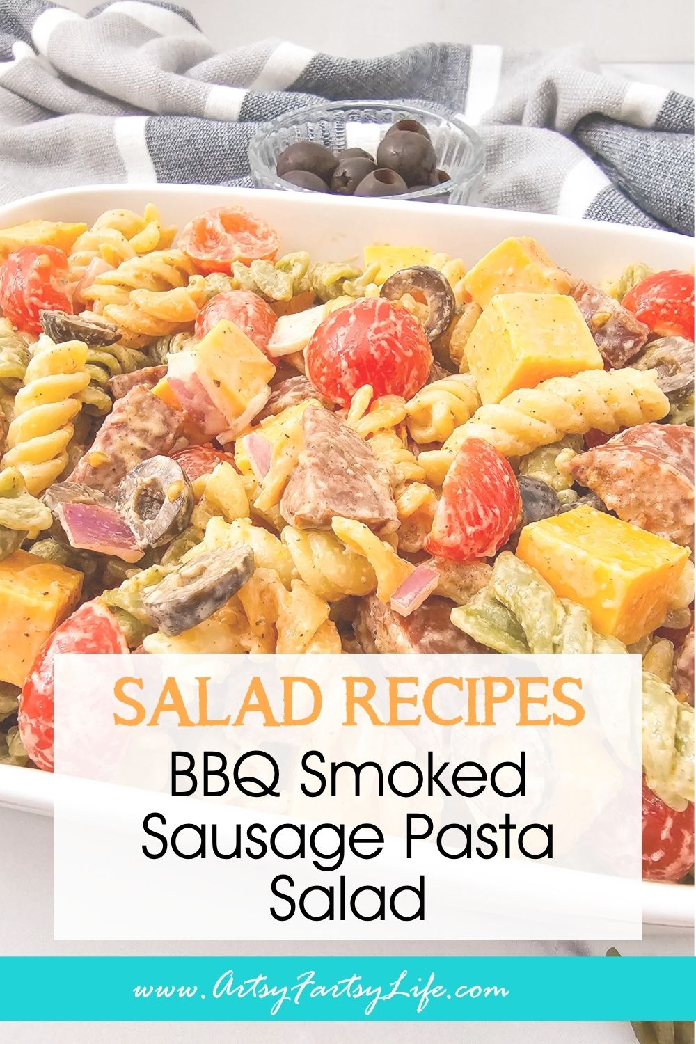 BBQ Smoked Sausage Pasta Salad - Smoky, Cheesy & Just Spicy Enough