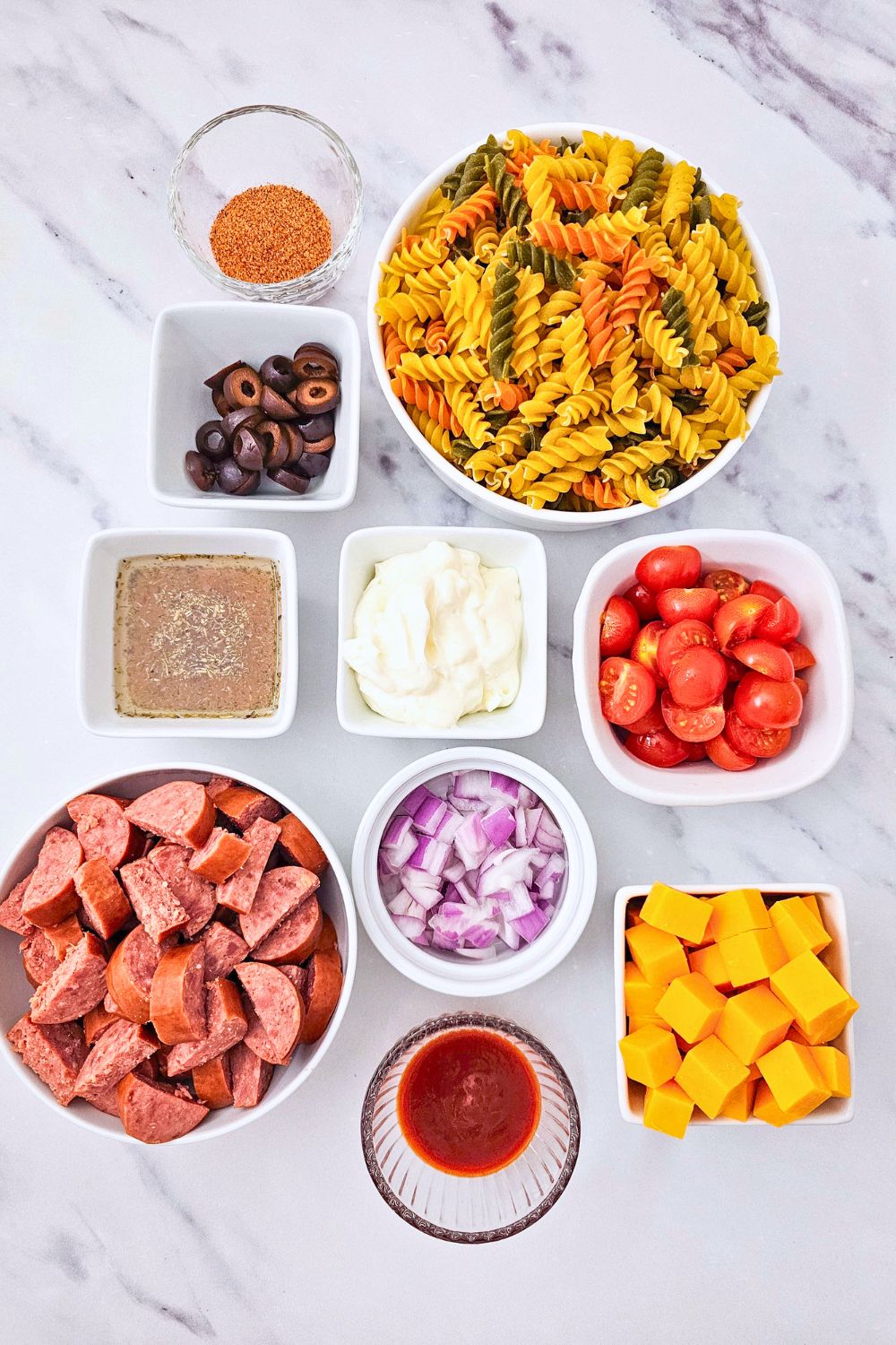 BBQ Smoked Sausage Pasta Salad - Smoky, Cheesy & Just Spicy Enough
