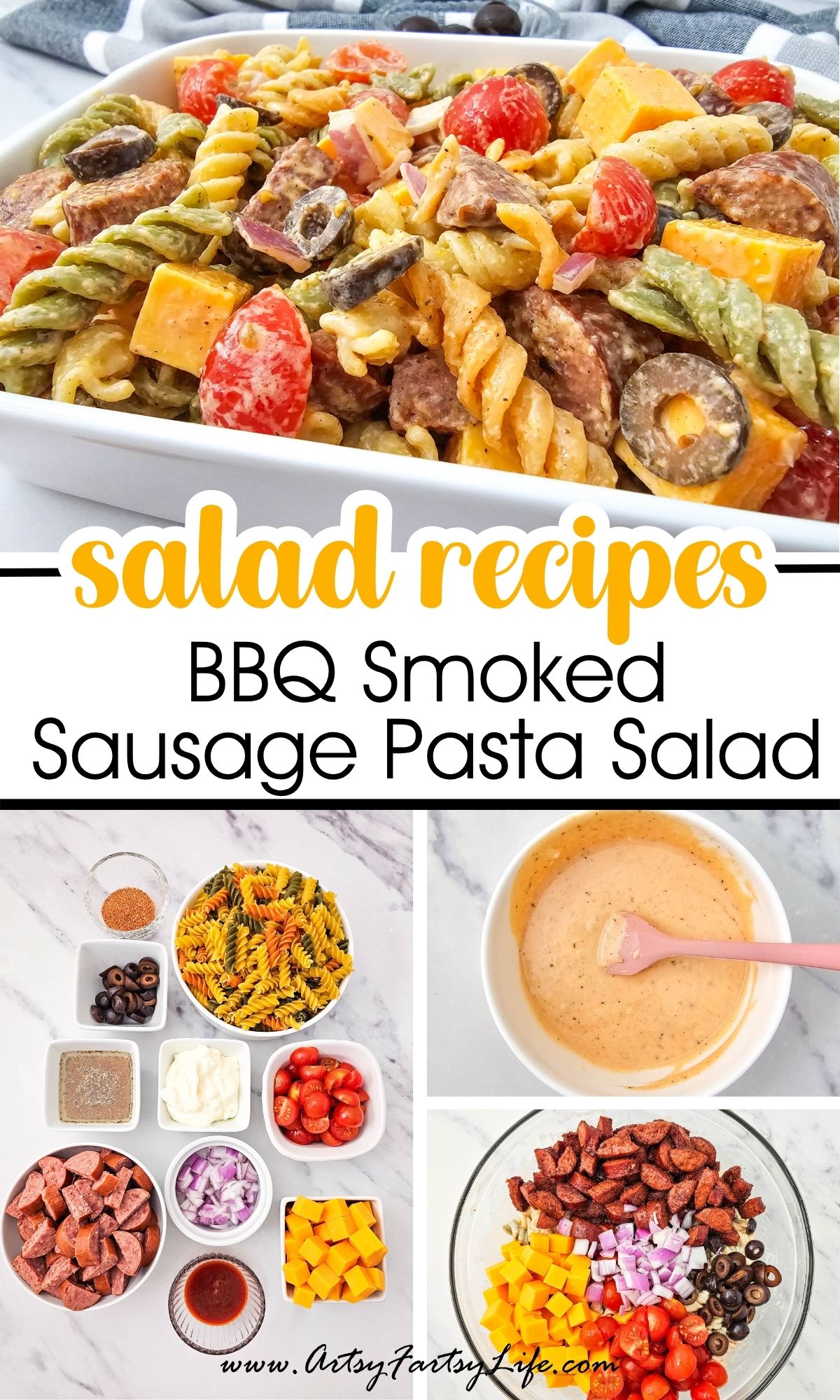 BBQ Smoked Sausage Pasta Salad - Smoky, Cheesy & Just Spicy Enough