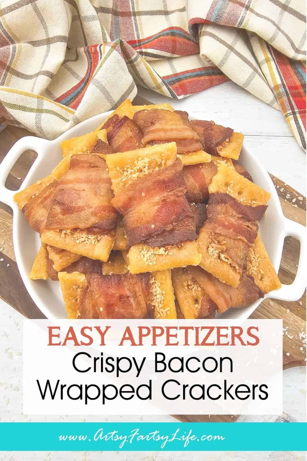 Crispy Bacon Wrapped Crackers - Easy Party Appetizer!