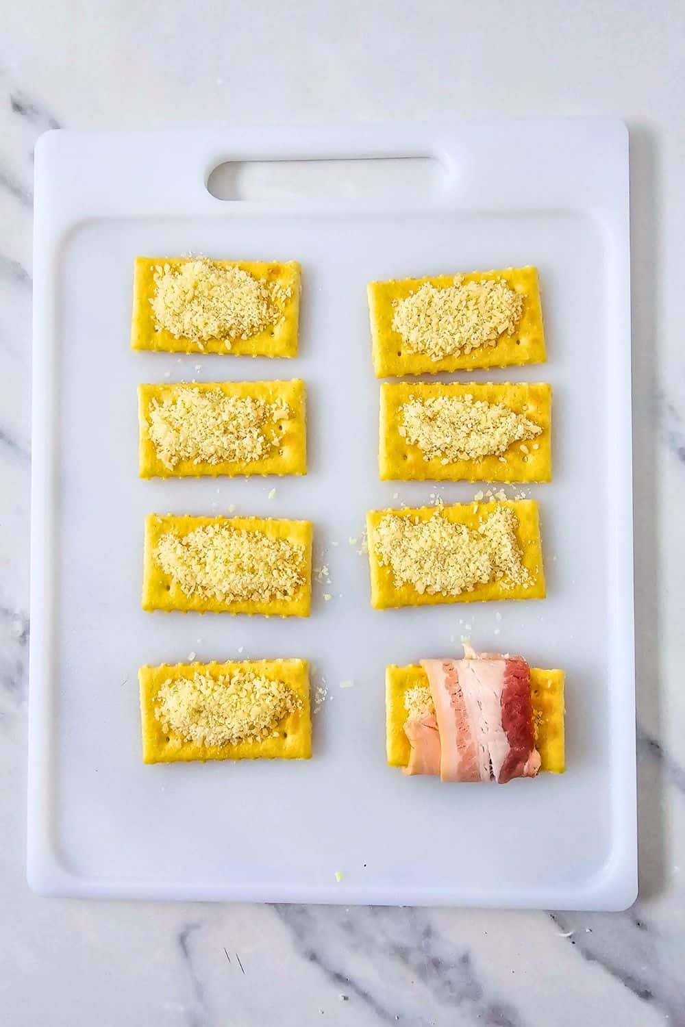 Crispy Bacon Wrapped Crackers - Easy Party Appetizer!