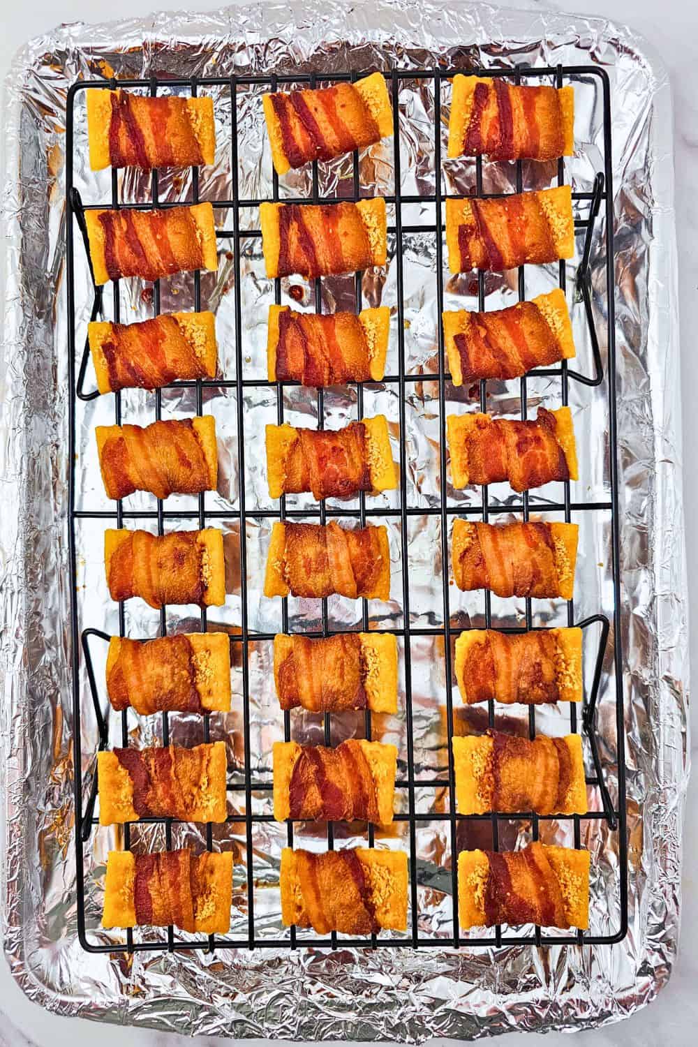 Crispy Bacon Wrapped Crackers - Easy Party Appetizer!