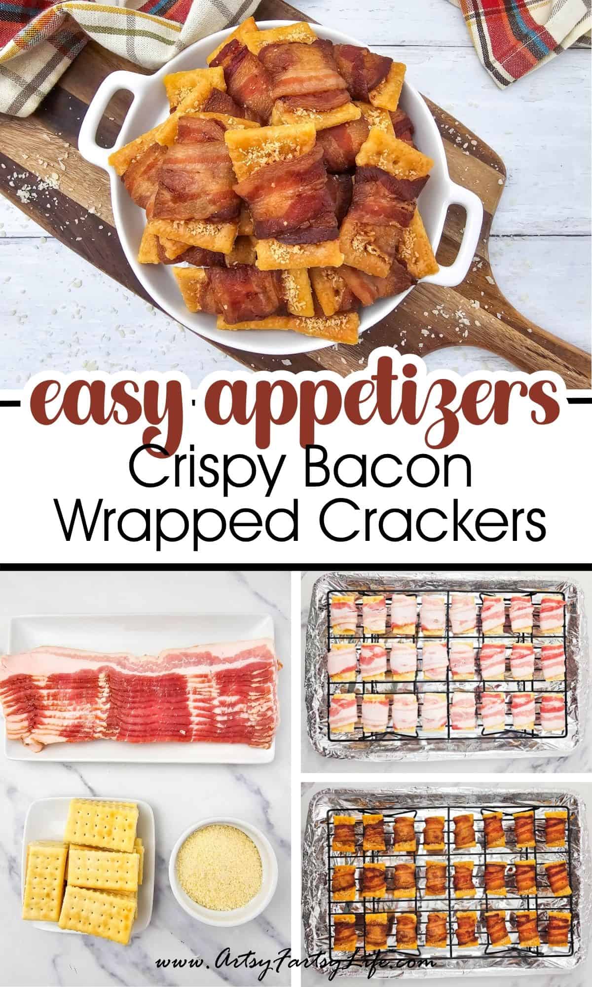 Crispy Bacon Wrapped Crackers - Easy Party Appetizer!