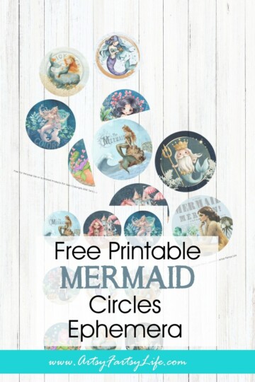 Free Mermaid Circles Printable - Vintage & Whimsical Mermaid Ephemera for Junk Journals & Jewelry
