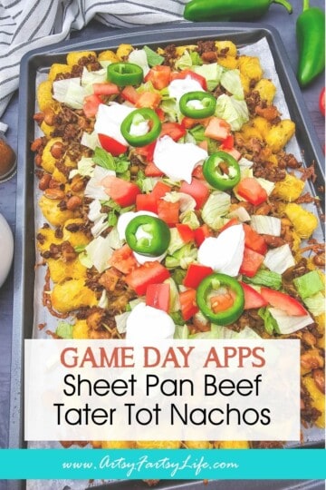 Sheet Pan Beef Tater Tot Nachos Cheesy Loaded Game Day Recipe!