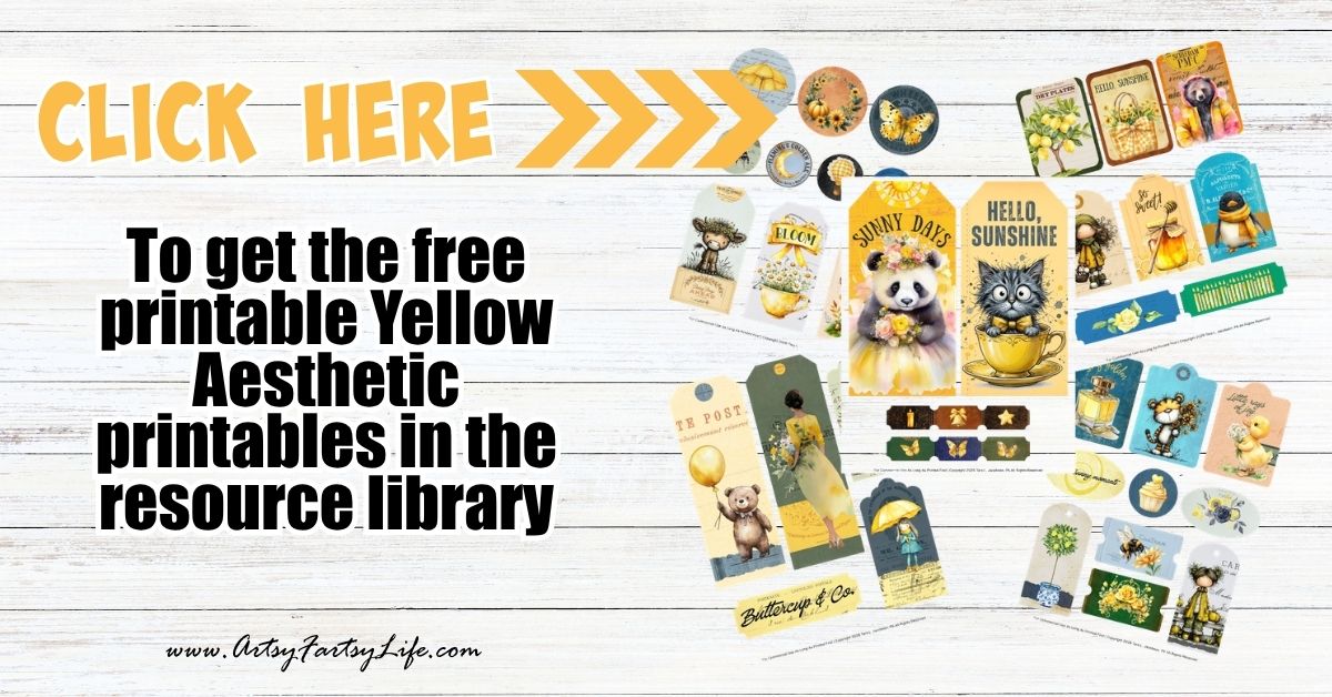 Cute Yellow Stickers Free Printable - Sunny Vintage Tags, Tickets & Circles for Junk Journals