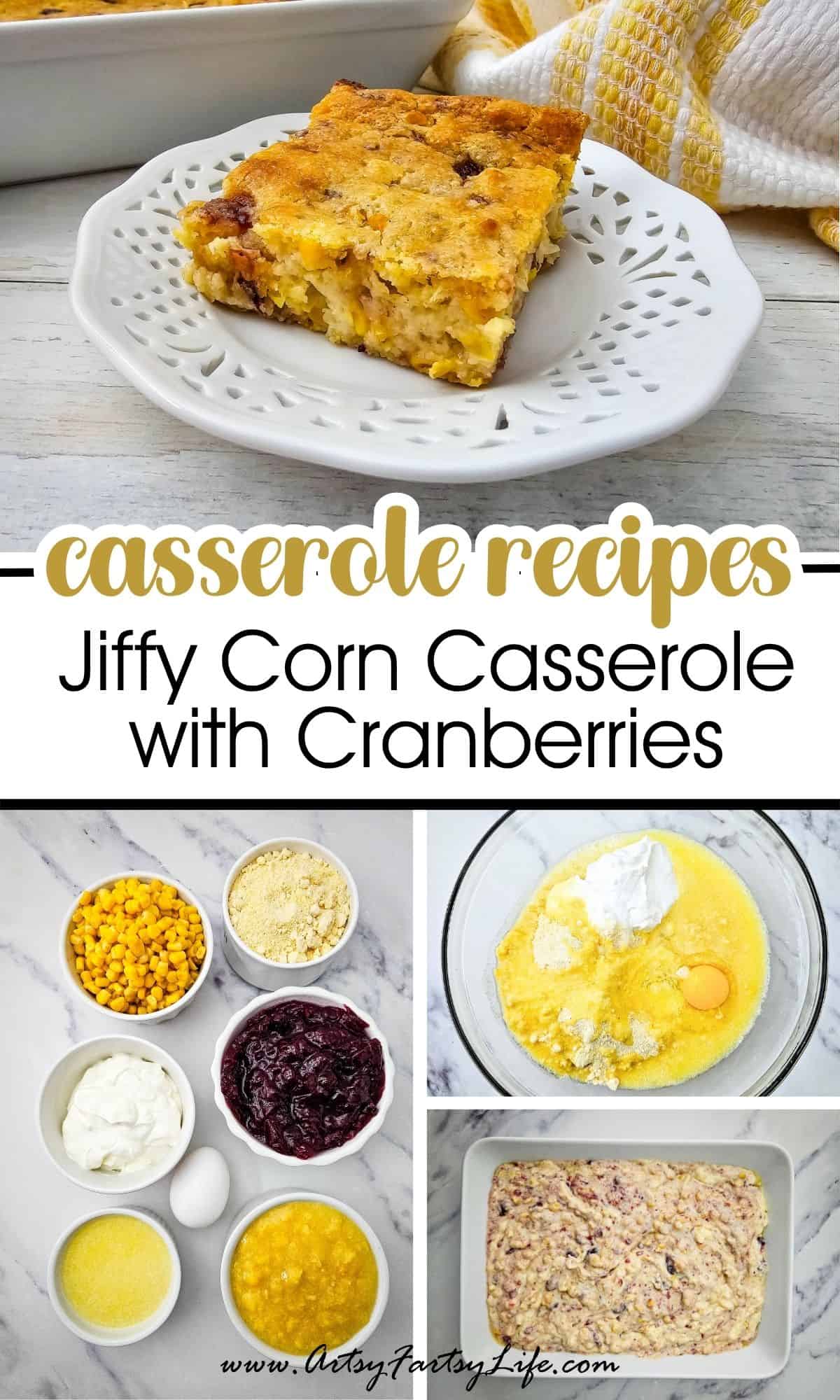Easy Jiffy Corn Casserole Recipe with Cranberries
