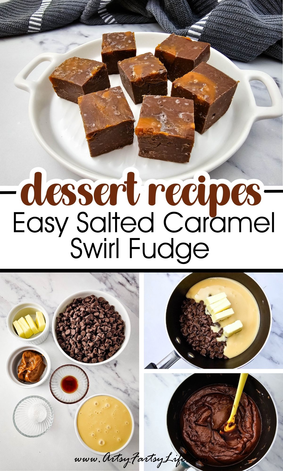 Chocolate Caramel Fudge Recipe: Easy Salted Caramel Swirl Fudge You Can't Resist