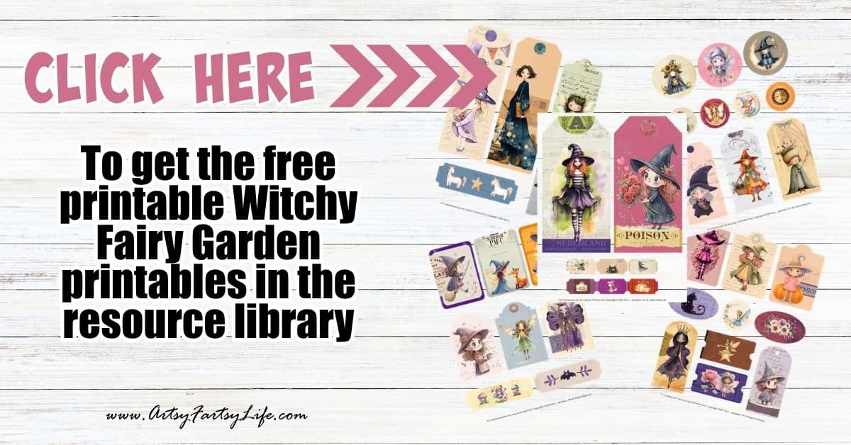 Witchy Fairy Stickers Printable Set - Vintage Halloween & Cottagecore Ephemera