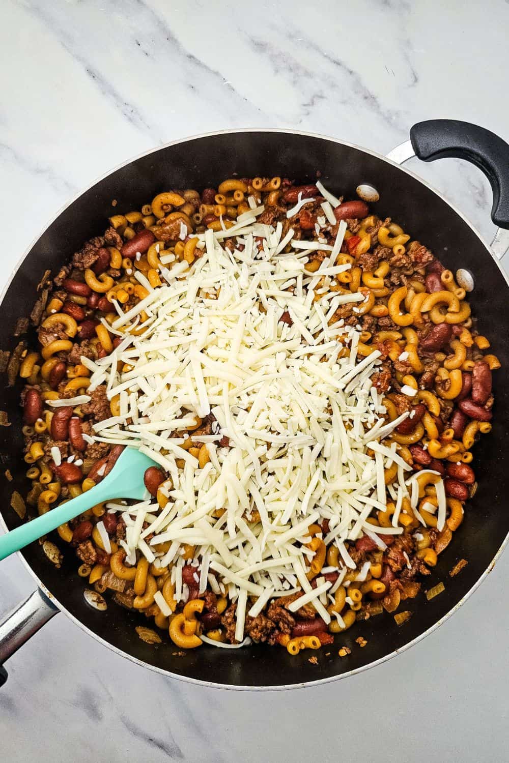 One Skillet Cheesy Chili Mac Recipe - Hearty Comfort Food in 35 Minutes