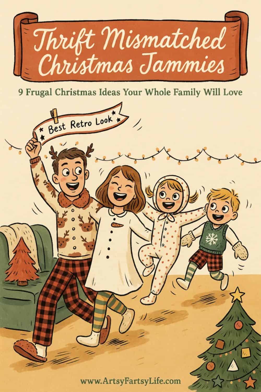 2. Thrift Mismatched Christmas Jammies (and Hold a PJ Parade!)  - 9 Frugal Ideas Your Whole Family Will Love