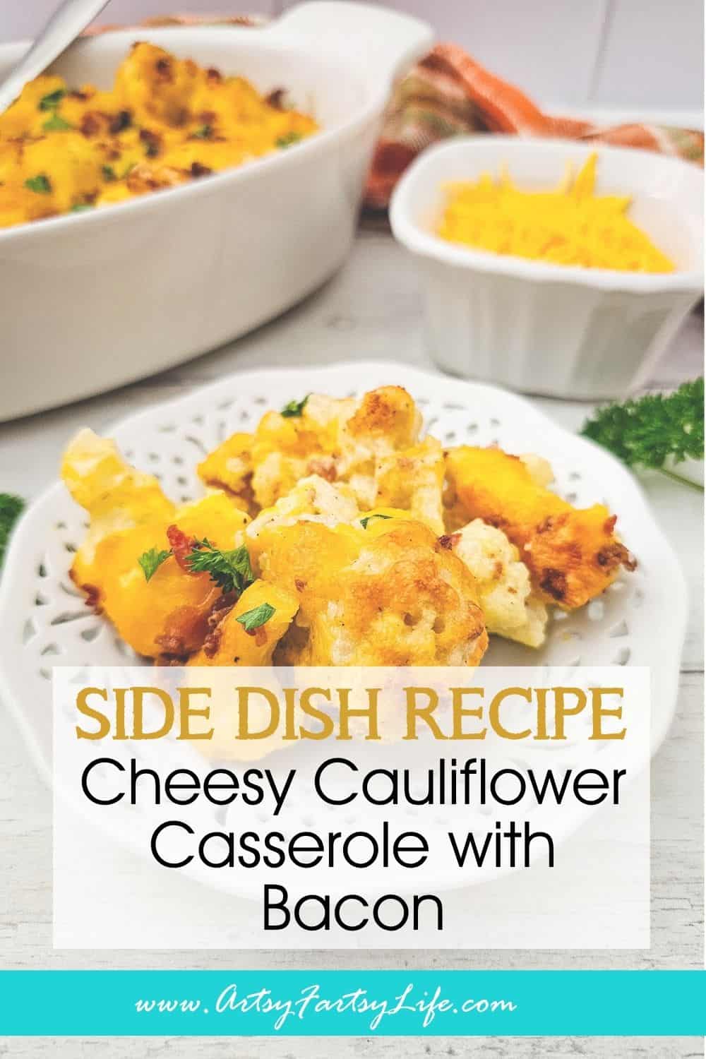 Cheesy Cauliflower Casserole with Bacon - Golden, Bubbly and So Comforting