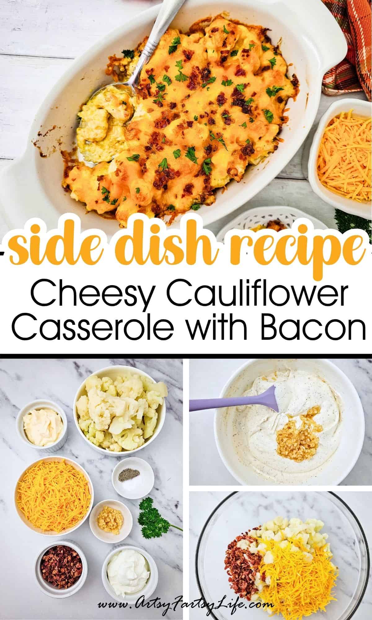 Cheesy Cauliflower Casserole with Bacon - Golden, Bubbly and So Comforting