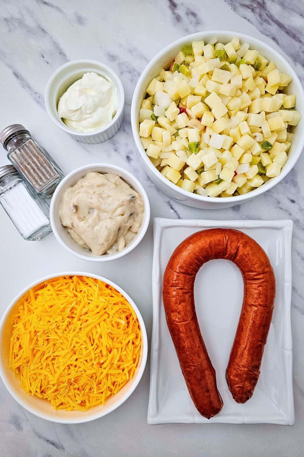 Crockpot Cheesy Potatoes with Smoked Sausage - Easy Dump and Go Dinner to Make Tonight