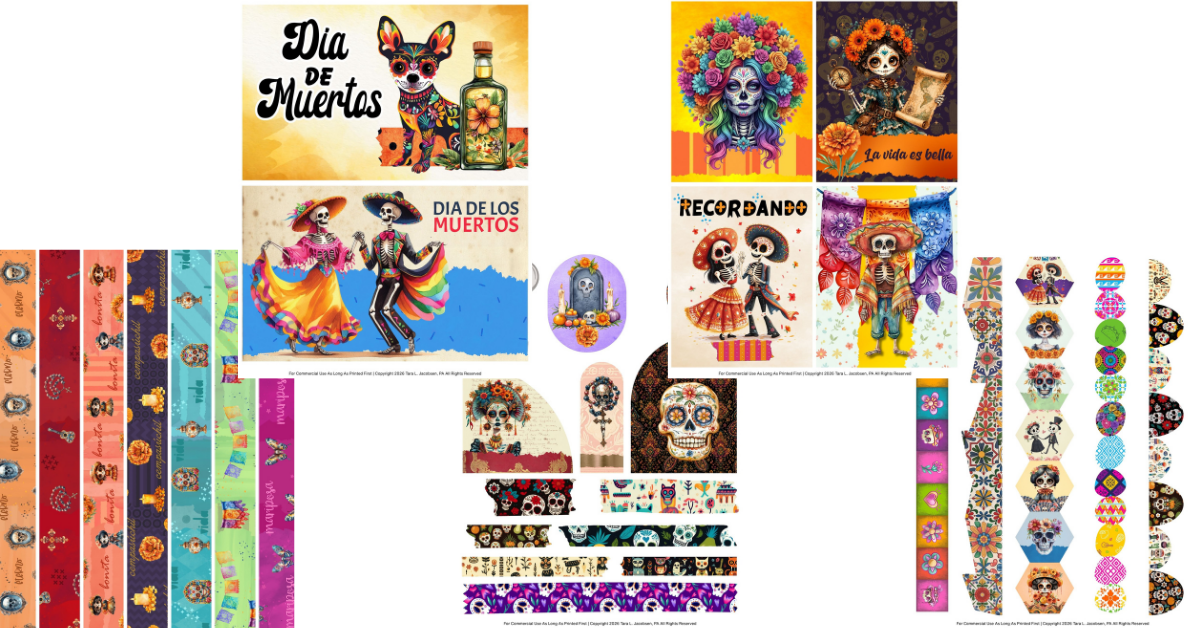 Dia de los Muertos Printables - Free Junk Journal Stickers to Print Today