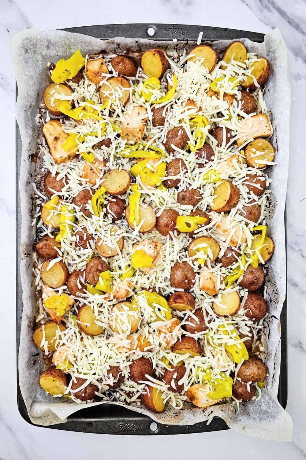 Oven Baked Sheet Pan Mississippi Chicken With Crispy Baby Red Potatoes