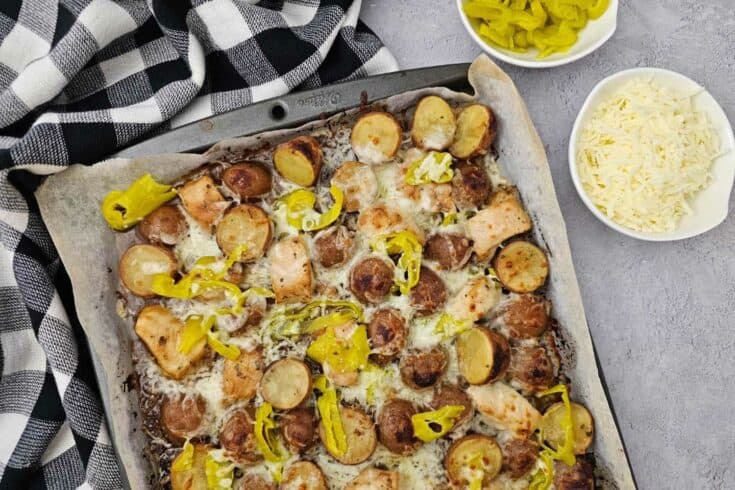 Oven Baked Sheet Pan Mississippi Chicken With Crispy Baby Red Potatoes