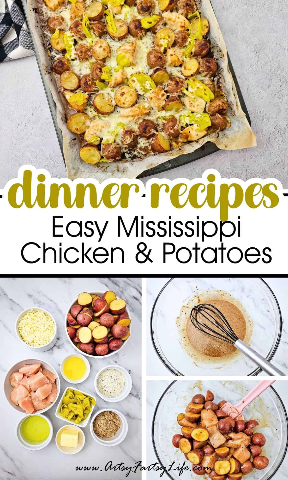 Oven Baked Sheet Pan Mississippi Chicken With Crispy Baby Red Potatoes