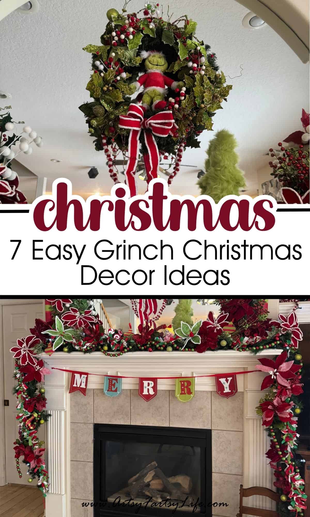 Grinch Christmas Decorations: My Over-the-Top Lime Green & Red Mantel (Steal These Ideas!)