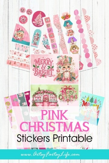 Free Pink Christmas Stickers Printable - Cute Washi Tape, Borders and Journal Cards to Download Now