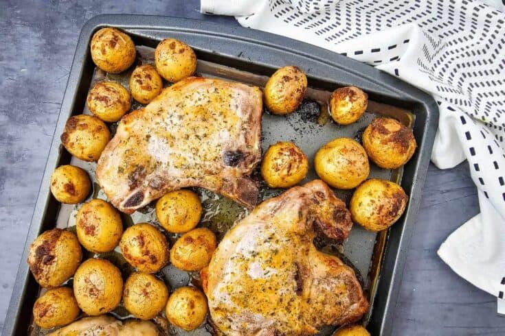 Sheet Pan Ranch Pork Chops and Potatoes - Easy One-Pan Dinner Your Family Will Love!